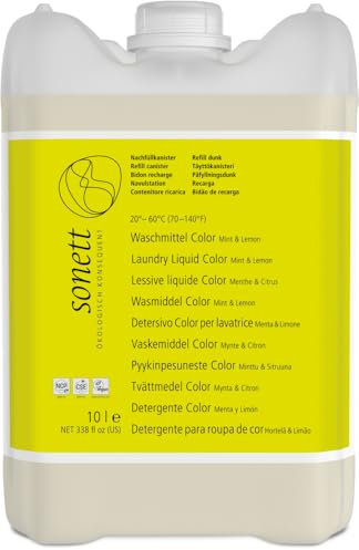 Sonett Waschmittel Color Mint & Lemon 20-60°C, Flüssigkeit, 60 l, Bio-Zertifizierung, Minze, Natürlich, für Maschinenwäsche