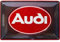 Nostalgic-Art Retro Blechschild, 20 x 30 cm, Audi – Logo Red Shine – Geschenk-Idee für Audi-Zubehör Fans, Original Lizenzprodukt (OLP), aus Metall, Vintage Design, Blechschilder Sprüche