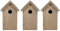 mgc24 Nistkasten - wetterfester Vogelnistkasten aus Holz, Vogelhaus für heimische Wildvögel, 15,5 x 14 x 25 cm, braun, 3 Stück