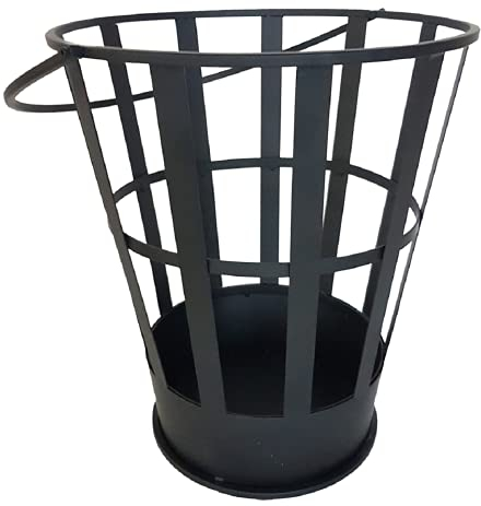 Esschert Design - Cestino per il fuoco, colore: Nero