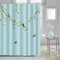 Bonhause Rideau de Douche Oiseaux et Fleurs Printemps 180 x 180 cm Rideau Douche Bleu Tissu Polyester Anti Moisissure Imperméable Rideau de Salle de Bain avec 12 Anneaux Crochets pour Baignoire