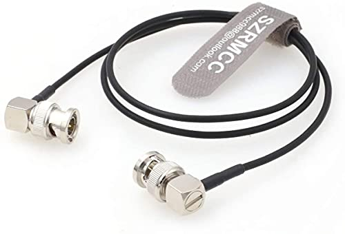 SZRMCC BNC auf BNC Stecker 3G HD SDI Kabel RG174 75ohm Flex Koaxial Videokabel für Sony FS5 FX6 Atomos Shogun Inferno SmallHD Monitor Blackmagic ARRI RED Kameras (Rechtwinklig auf Rechtwinklig, 50cm)