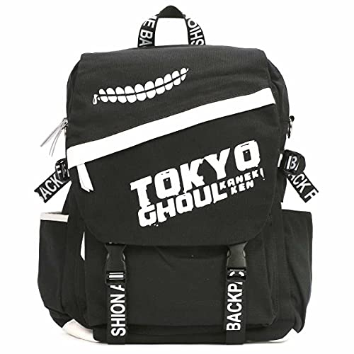 CosplayStudio Großer Ken Kaneki Rucksack | Schwarzer Leinenrucksack für Tokyo Ghoul Fans