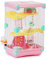 Jaula para Hámster Roborowski Jaula para Hámster 27.7 * 20.5 * 42.5cm jaulas Hámster 2 Pisos con Rueda Bebedero comedero (Rosa)