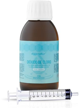 DIOXNATUR® Dióxido de Cloro 3000 ppm CDS 100 ml. Registro Sanitario. Incluye Jeringa 10ml. Botella Cristal Ámbar con Gotero