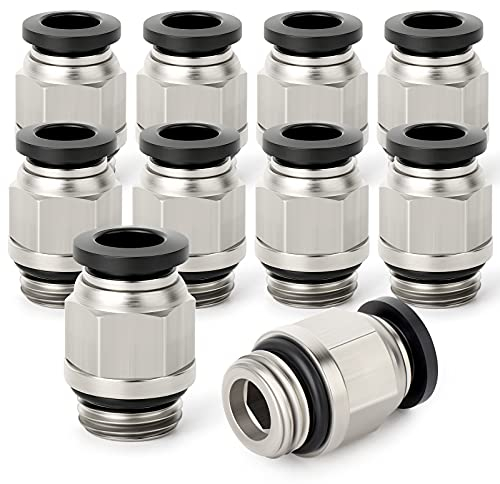 TAILONZ PNEUMATIC Racor recto de 8 mm de diámetro exterior x 1/4 pulgada rosca G con junta de estanqueidad PCG8-02 (paquete de 10)