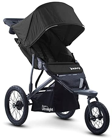 Joovy Zoom 360 Ultraleichter Jogging-Kinderwagen, Sports Buggy, großes Vordach, leichter Jogger, extra große luftgefüllte Reifen, schwarz