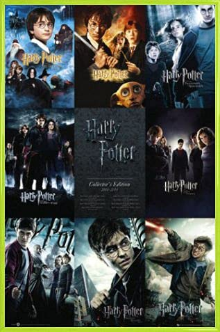 Harry Potter Poster Plakat | Bild und Kunststoff-Rahmen - Alle Film-Plakate, In Englisch (91 x 61cm)