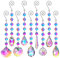 9 Pack Sun Catchers,Rainbow Maker Crystal Suncatchers For Window Hanging Ornaments Colorful Glass Wind Chimes Kit Prism Pendant for Home,Chandeliers,Garden,Christmas Tree Decoration