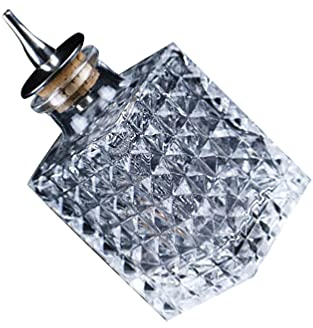 Bouteille en verre absinthe, bouteille d'amertume, bouteille d'amertume en verre Dasher Distributeur d'amertume avec Dash Whisky Bouteilles pour barman, maison, bar, quare