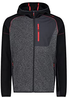 CMP - Herrenjacke mit fester Kapuze, Grau-Anthrazit-Schwarz, 56