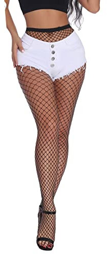 Medias de Red Negras para Mujer, Pantimedias de Malla, Fishnet Tights