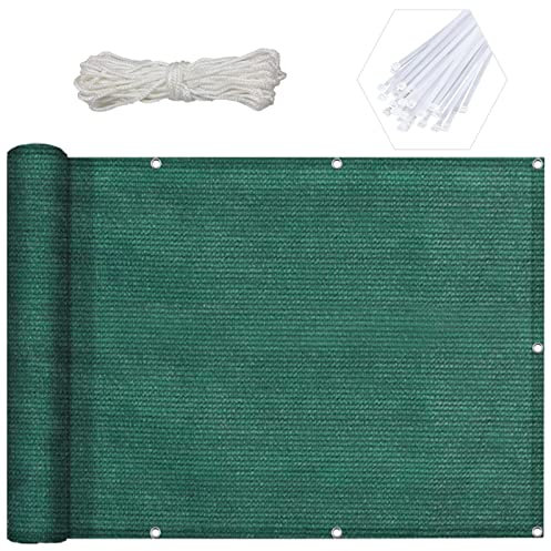 Bâche D'ombrage, Voile Solaire 1.2 x 5.5 m Auvent D'ombre, Auvent D'auvent, Protection Solaire Jardin Filet Protection Contre Le Vent, Les Intempéries pour Jardins/balcons/terrasses, Vert Foncé