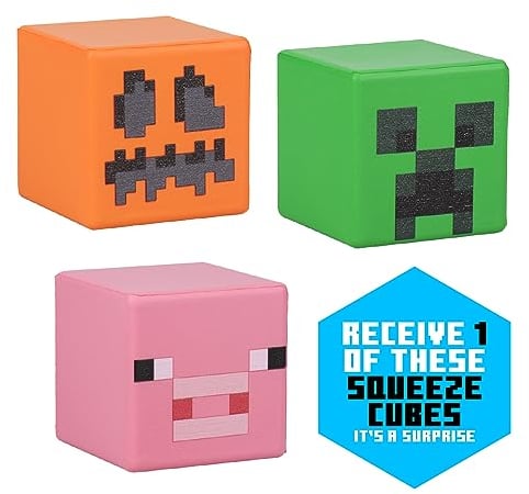 Minecraft Stress Blocks - Officially Licensed, Randomly Chosen Blind Bag Item - Fun Stress Relief, Gaming Desk Addition, and Fidget Cube for Gamers | Paladone