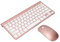 Elprico Wireless Keyboard Mouse Set 2.4G USB Thin Ergonomic Mute Button for Computer (Rose Gold)
