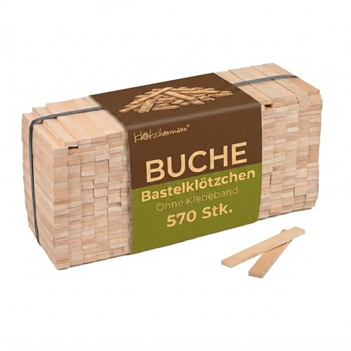 Klötzchenmann lose Bastelklötzchen 22x8x160 mm (Buche 570 Stück)