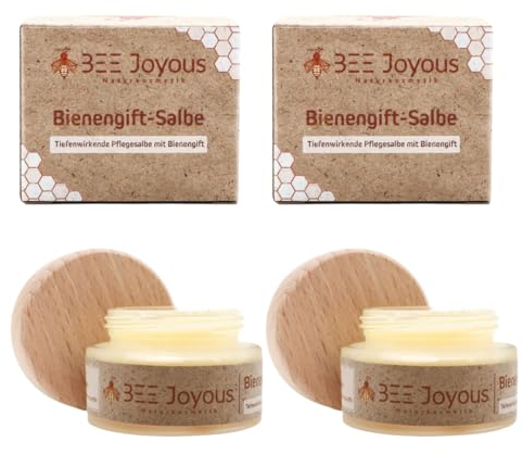 BEE Joyous Bienengift Salbe, Made in Germany, Dermatest SEHR GUT, plastikfrei, ohne Konservierungsstoffe, ohne Aqua, ohne Alkohol, Bio, 2er Pack