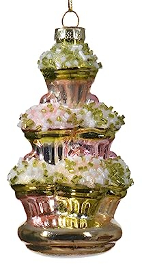 Kaemingk Christbaumschmuck Glas Cupcakes 11cm rosa Gold weiß - Muffin Weihnachtskugeln