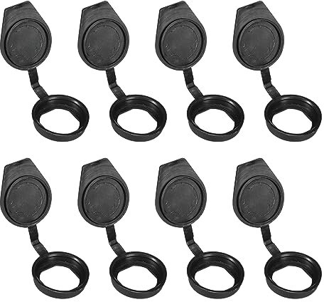 PATIKIL 22mm Porte Serrure Poussière Couvercle, 8 Paquet Caoutchouc Étanche Clés Panneau Cam Verrouillage Poussière Couvercle Capuchon pour 22mm Cam Verrouillage, Noir