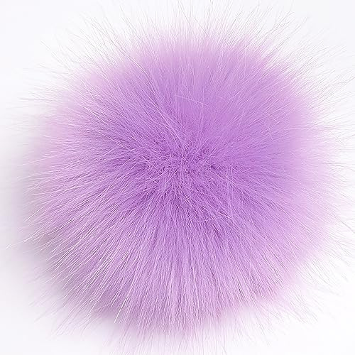 SYSUII 10 Stück 10cm Kunstfell Pompon Fellbommel Pompon Bommel für Mützen Beanies Fellbommel Fellpompon Künstlicher Haarball für Tasche Anhängern Schlüsselanhänger Dekoration Bekleidung Zubehör -lila