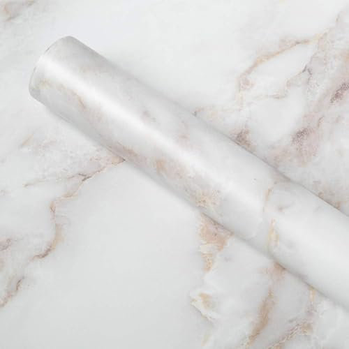 Homein Marble Sticky Back Plastic Roll Self Adhesive Paper 30x300cm, Waterproof Vinyl Matte Granite Contant Paper for Worktop Covering Kitchen Furniture