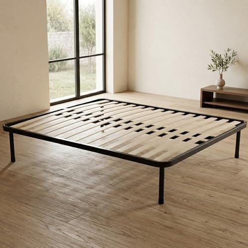 Talamo Italia - Doppelbettgestell Olga, orthopädisches Untergestell mit 14 Latten, 100% Made in Italy, 160 x 190 x 30 cm