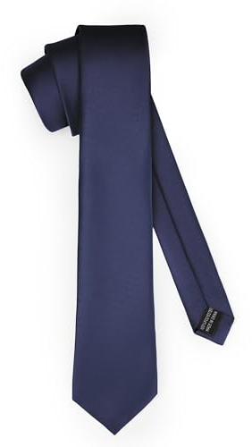 Ladeheid Klassische Herren Krawatte, matt, Perfekt für Büro & Festlichkeiten, Vielfältige Farben - Ideal für Geschäftsmeetings, Hochzeiten TMM-8 (150cm x 8cm, Dunkelblau)