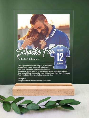 Schalke Geschenk personalisiert - Acryl Geschenk - Definition: Schalke Fan - Schalke Fanartikel, Schalke Fangeschenk, Schalke Geschenke, Geschenk für Schalkefans