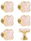 MOROBOR 6 PCS Four-Leaf Clover Handle, Creative Cabinet Drawer Pulls Multifunctional Single Hole Zinc Alloy Knobs for Dresser Wardrobe Door Furniture Accessories/Gold Base with Pink Surface