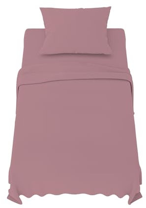Dreamzie Parure de Lit 90x190 cm - 3 Pièces en Microfibre - Drap Housse 90x190 cm - Drap Plat 1 Personne 70x260 cm - 1 Taie Oreiller 50x80 - Certifié Oeko Tex - Rose