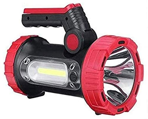 GeRRiT Super Bright LED Handheld Spotlight Tactical Flashlight Rechargeable 10000mAh High Lumens Bulb with USB Power Output Function, Large Heavy Duty Waterproof Marine Boat Torch Portable Lantern