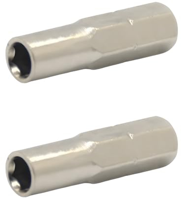 Tomedeks 2 Stück 6,35 Auf 4 Mm Adapter-Magnethülse, Sechskant Schraubendrehereinsätze 6,35 Mm 1/4 Zoll Bit Adapter Für Micro-Bits Form 4 Mm (Silber)