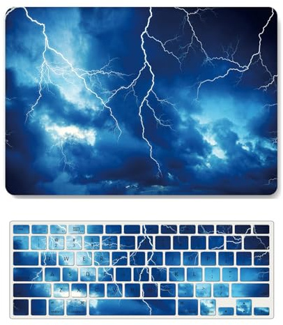 Case Compatible with New Macbook Air 15 inch 2023 2024 Release A2941 A3114 M2 M3 with Liquid Retina Display and Touch ID, Plastic Laptop Hard Shell Protective Case & Keyboard Cover - Lightning