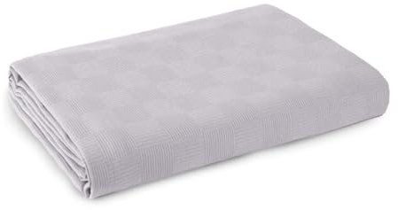 Morbidissimi Copriletto Leggero Happy in Piquet di Puro Cotone, Tinta Unita, Ideale per Primavera e Estate, Copri Letto Pratico Confortevole e Traspirante Matrimoniale 260x260 cm Grigio