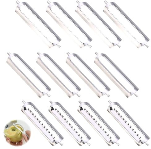QTTRPCU 12 Stück Ersatzklingen für Tupperware Sparschäler, Schäler für Tupper Robuster Edelstahl