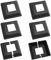 UFURMATE Pfostenbasis, 6 Stück, 50 x 50 mm, Kunststoff-Pfosten-Abdeckplatten, schwarz, dekorative geteilte Pfostenabdeckung, quadratische Geländer-Basisabdeckung für Treppengeländer, Zaun