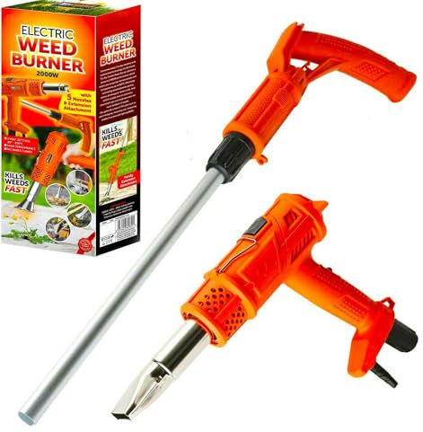 Buystarget 2000W Electric Weed Burner & Hot Air Gun, BBQ Lighter, 5 Nozzles, 650°C, Environmental & Pet-Friendly Weed Killer for Garden, Patio, Driveway, Paving Slabs– Safe, Efficient, Chemicals-Free