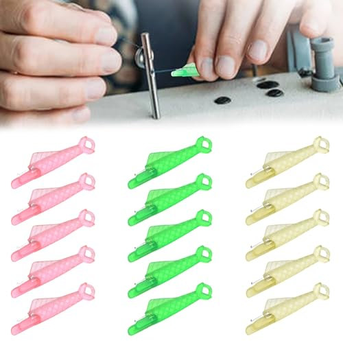 YPYMOD 15 Stück Nadeleinfädler, Einfädelhilfe für Nähnadeln, Automatischer Einfädler Nadel Threading Tool für Handnähen, Einfacher Einfädle für Nadelöhr Hand fischförmiges Nähen Werkzeug