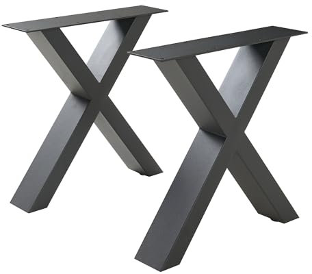 [en.casa] Ensemble de 2 Pieds de Table pour Tables Basses Bancs DIY Set de 2 Structures Stables pour Bricolage de Meubles Uniques Style Industriel Intemporel Acier Laqué 42 x 40 cm Noir