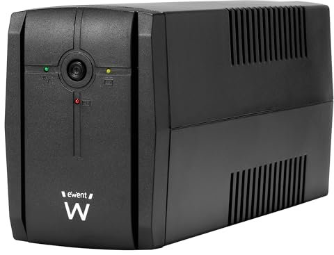 Ewent UPS Gruppo di continuità, Potenza 780VA (390W) 250V, Protezione da Sovratensioni,Sbalzi Corrente e Blackout, Autonomia 10 min, 2 prese Schuko EU, AVR Line Interactive per PC, Modem, Console