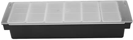 OPPWONG Salad Bar Buffet Station For Home, Black Plastic Transparent Lid Condiment Containers With Lids Fruit Tray With Detachable For Fruits, Vegetables, Sauces, Gravies, Dips (6