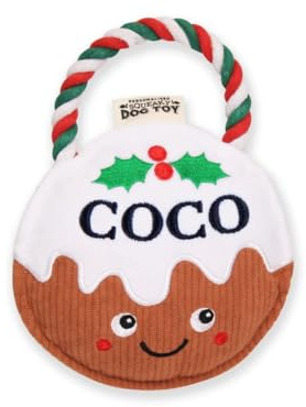 History & Heraldry Personalised Christmas Pudding Dog Toy (Coco)