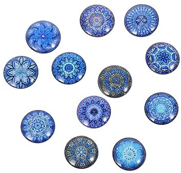 NUOBESTY Armbänder Halsketten Schmuck Kit 12pcs Runde Glas Druckknöpfe Schmuck Charms Knöpfe