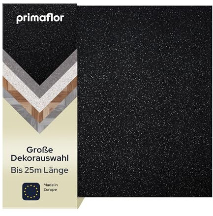 Primaflor PVC Boden OAKLAND | Granit Schwarz | Musterstück | Bodenbelag Meterware Auslegeware | Holz Optik CV Linoleum nach Maß für Feuchträume & Gewerbe