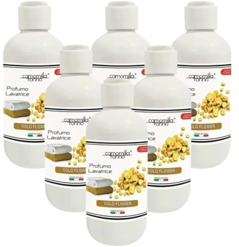 Camomilla Torino Profumo Concentrato Per Lavatrice Varie Fragranze 250 Ml (6 Unità, Gold Flower)