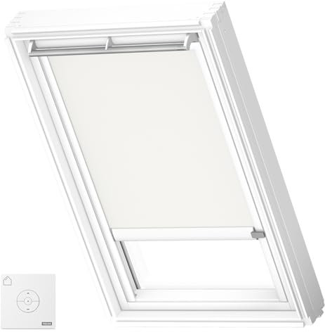 VELUX Original Store Occultant à Énergie Solaire, MK06, Blanc, Cadre Blanc