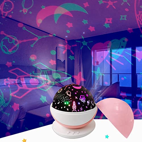 CHICIRIS Mini Magics Ball Light, Disco Ball Star Light Projector with Warm White Eye-caring Night Modes, Multicolors Rotatable Mode for Romantic Ambient, Portable, for (White)