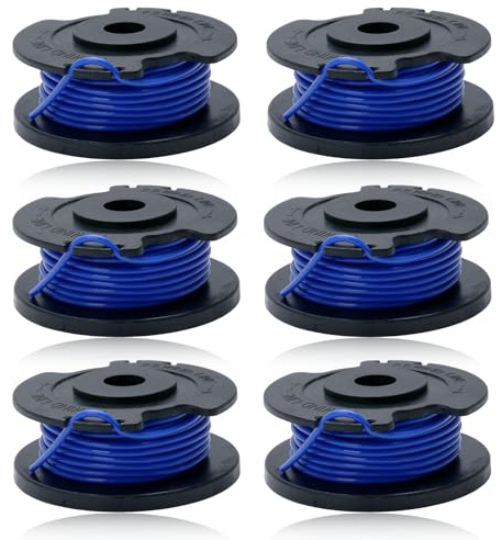 AUMEL 6 Stück Rasentrimmer Spule Fadenspule für Ryobi One AC14RL3A Olt1832 Rac124 OLT1825M P2000 Umhülltes Garn für Ryobi 18 V, 24 V, 40 V Trimmerspule Trimmer 5132002434