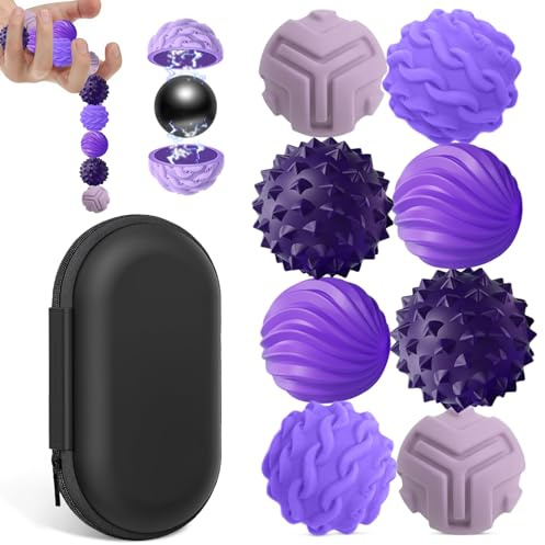 8 pcs Magnetische Fidget Toys,Magnetic Fidget Balls,Silikon Magnetkugeln Anti-Stress Bälle,Sensorik Spielzeug für Erwachsene und Kinder,Sensorische Magnetische Kugeln Set,Stressabbau,Entspannung