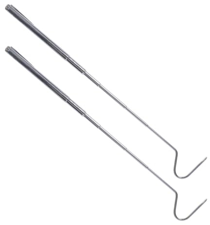 HOMSFOU Ausziehbare Schlangengreifhaken 71cm 2 Stück aus Edelstahl und Schlangenfang mit Praktischem Griff für Einfaches Tragen im Freien